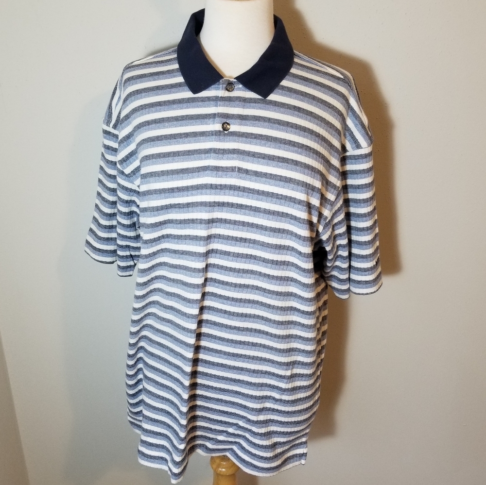 Nike Striped Polo Shirt Size Medium